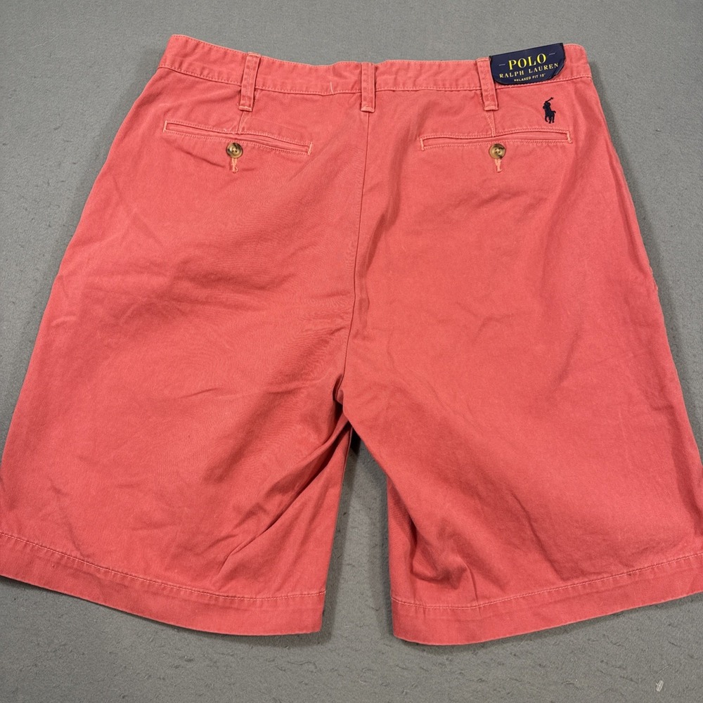 NWT Polo Ralph Lauren Men's Chino Shorts 36 Pink Classic Fit Stretch Cotton